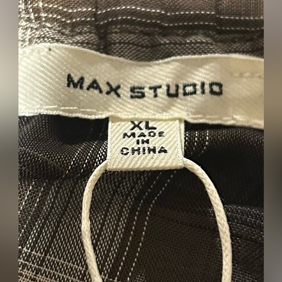 Max studio off shoulder Plaid Green Top Bell sleeve peasant top Size XL New - Picture 14 of 14